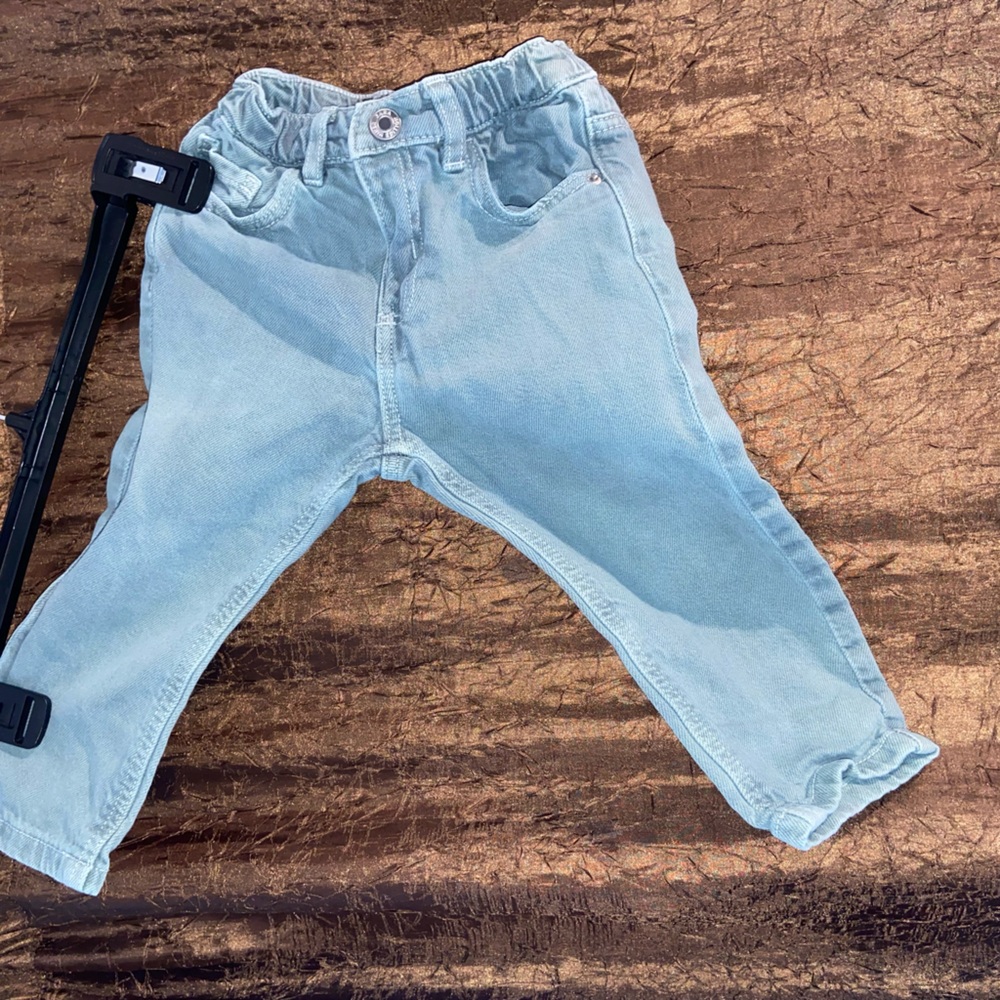 ZARA Baby Jeans Denim~Greyish green color~Infant Size 12-18 months~EUC - Picture 2 of 3